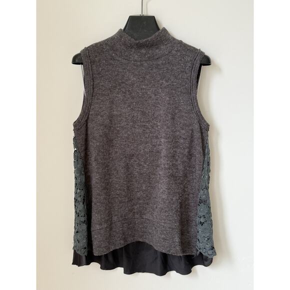 NWT Anthropologie Moth Sleeveless Pullover Sweater Tank Lace Back Women’s Size L - Picture 4 of 10